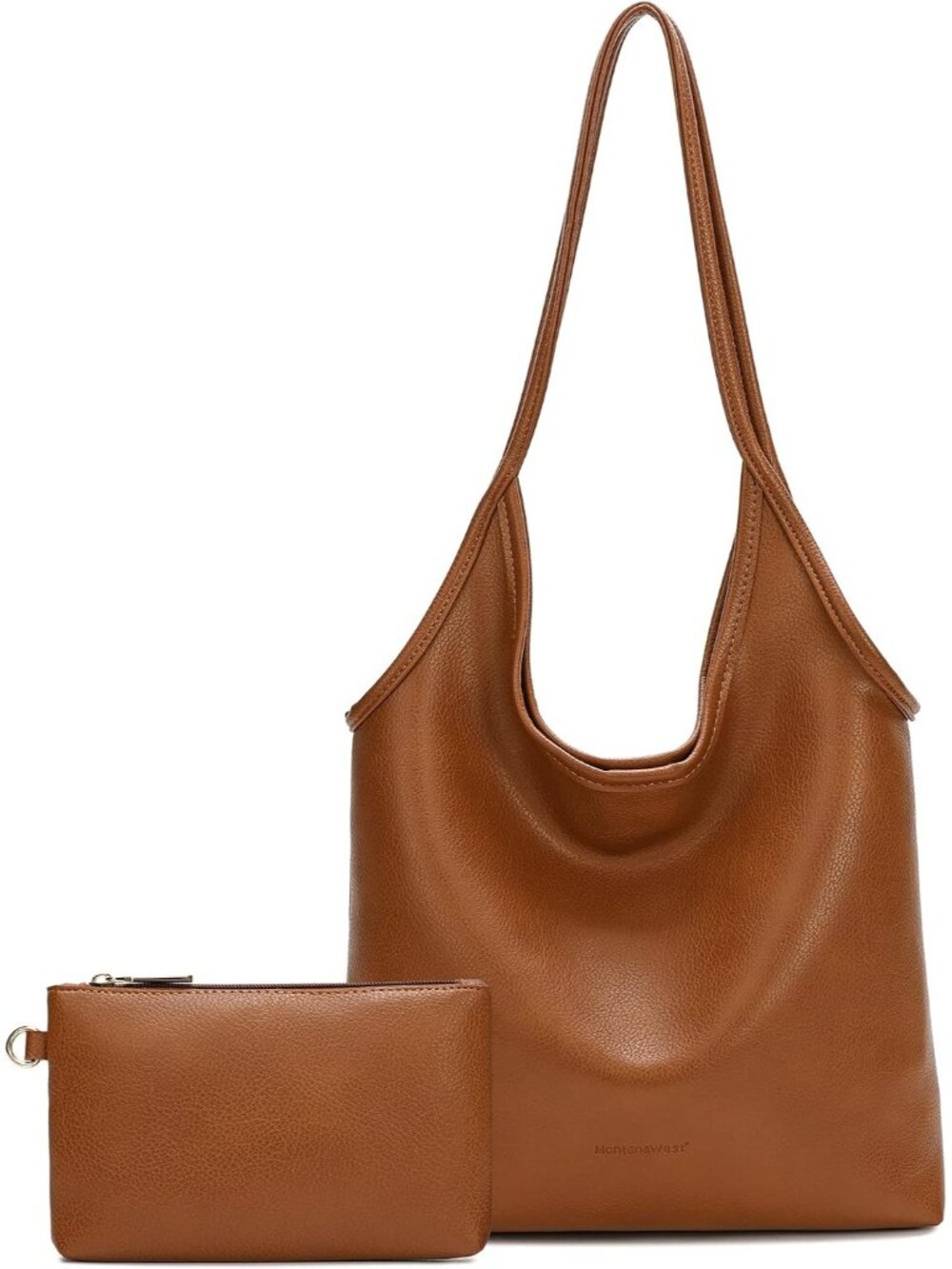 Women's Brown West Slouchy Hobo Soft Designer Shoulder Bags Ladies Top Handle